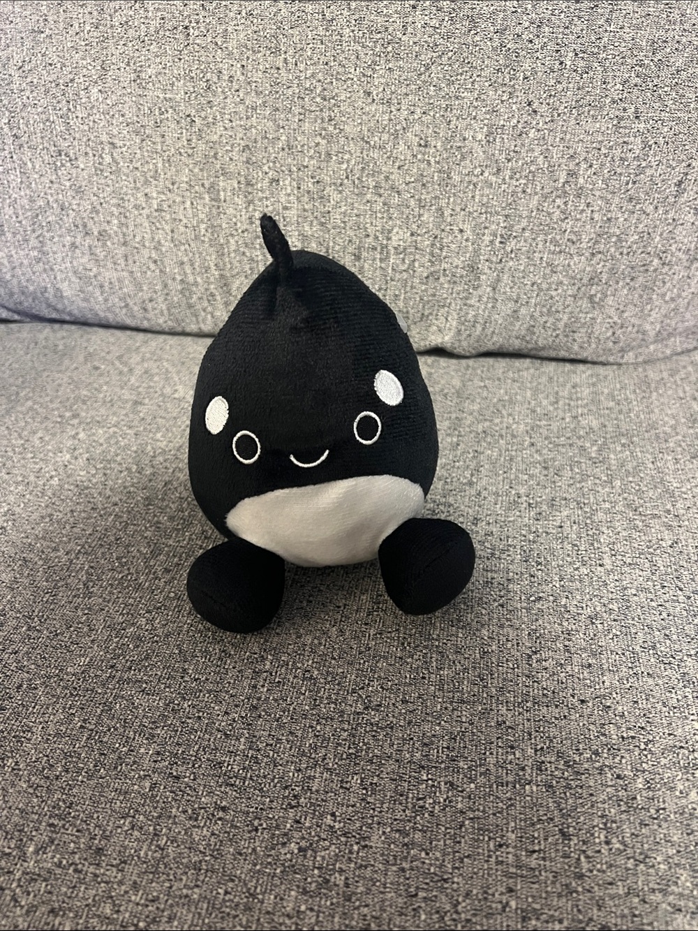 Black & White Plush Orca Toy - Soft Stuffed Animal for Kids